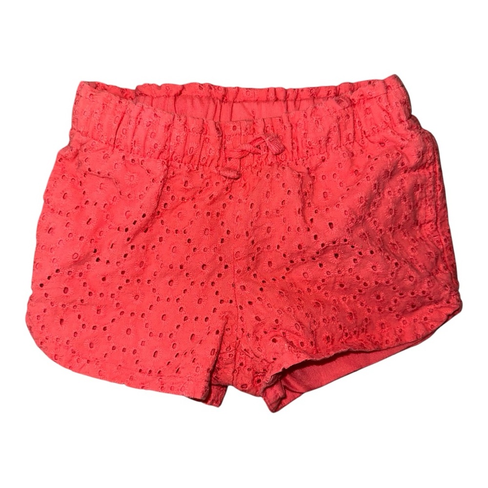 Cat & Jack Coral Eyelet Shorts, EUC for Spring & Summer Play, 3T